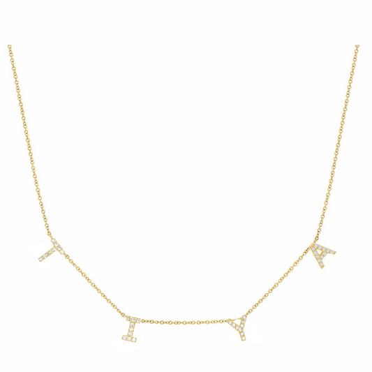 Spaced Diamond Initial Necklace