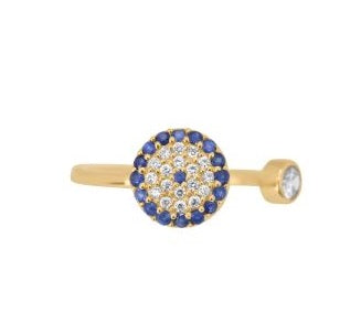 Sapphire & Diamond Evil Eye Ring