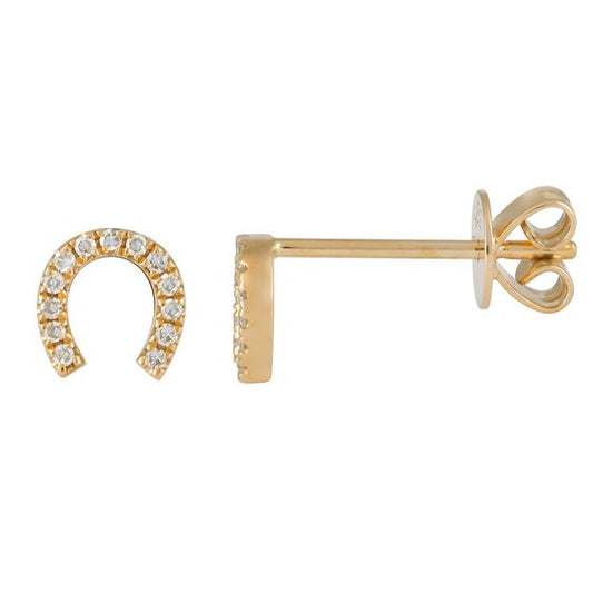 Horse Shoe Diamond Studs