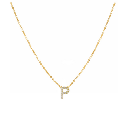 Petite Diamond Initial Necklace