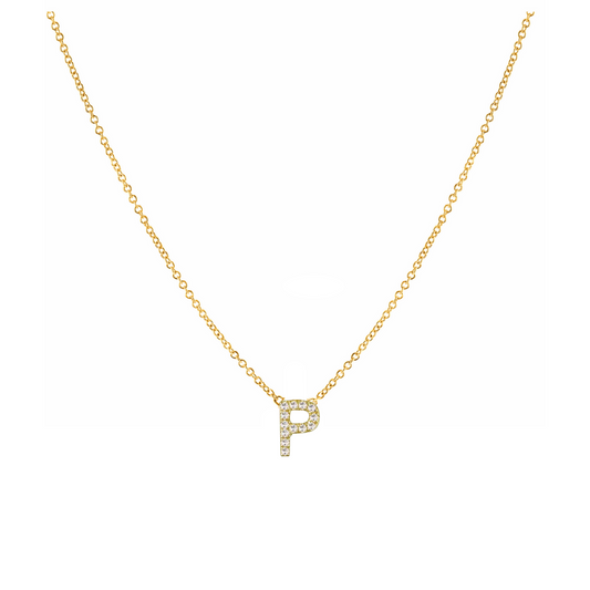Petite Diamond Initial Necklace