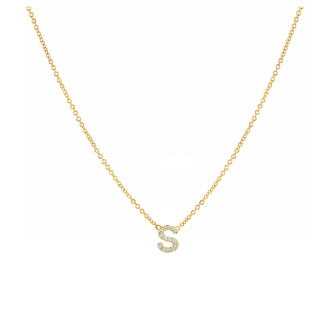Petite Diamond Initial Necklace