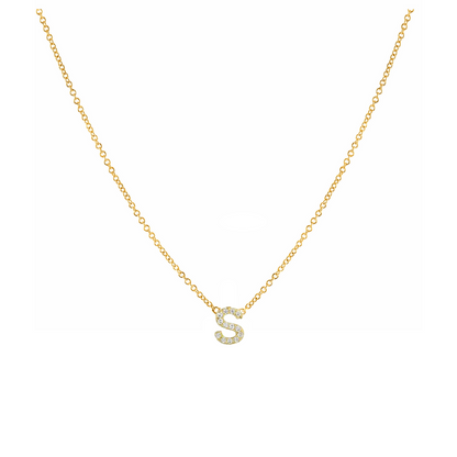 Petite Diamond Initial Necklace