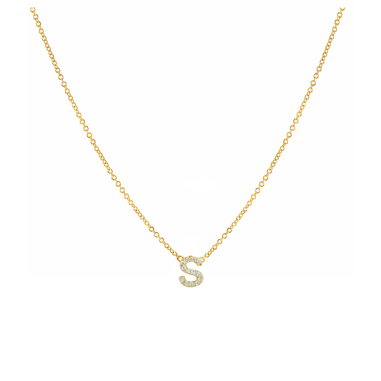 Petite Diamond Initial Necklace
