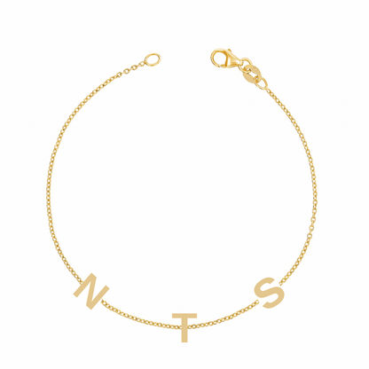 Three Initial Bracelet