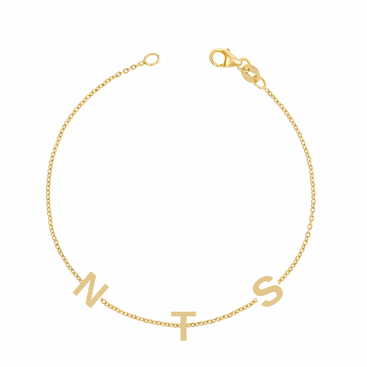 Three Initial Bracelet