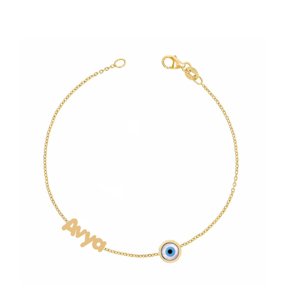 Name Bracelet With an Evil Eye