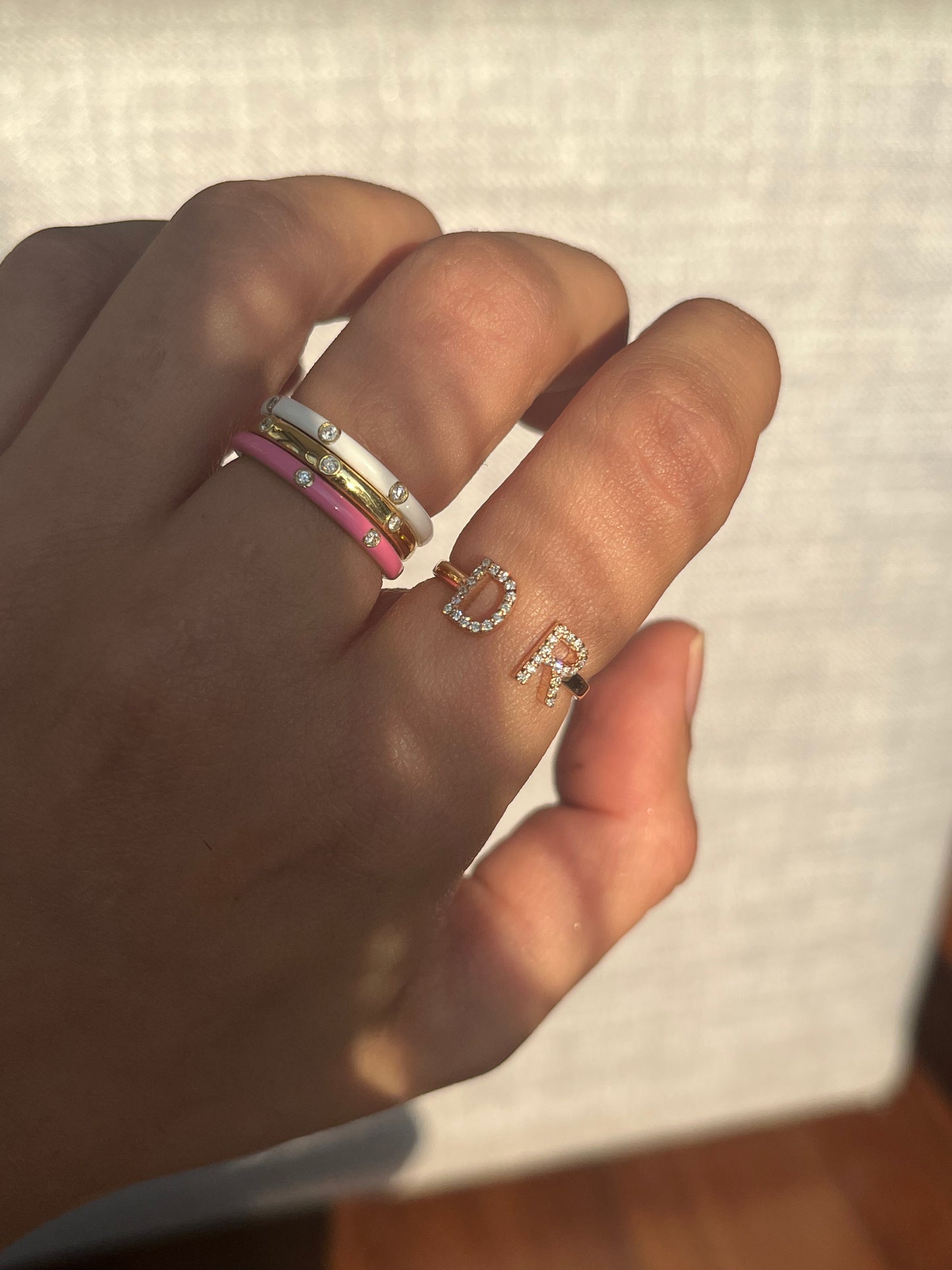 Two Initial Diamond Ring