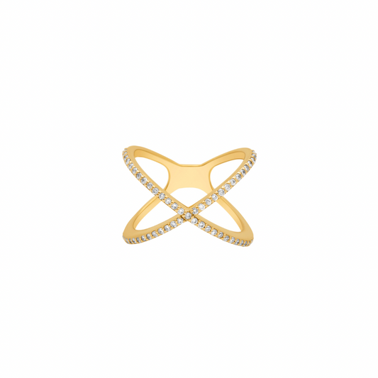 Diamond Crossover Ring