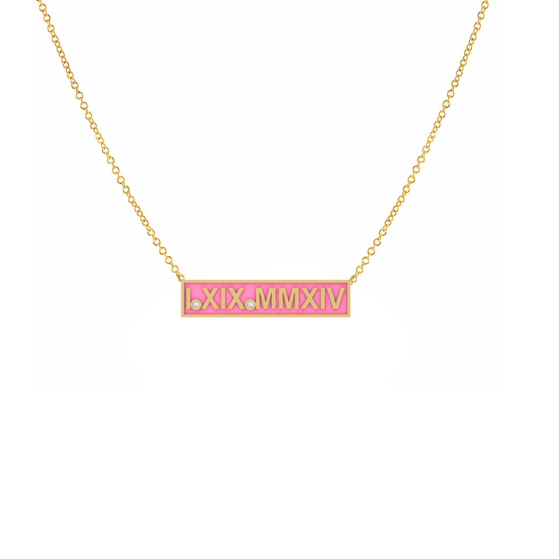Roman Numeral Enamel Necklace