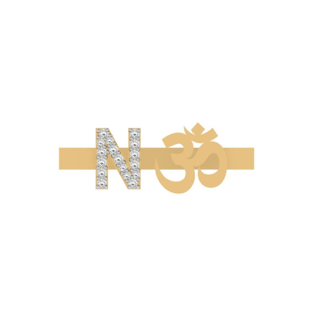 Diamond Initial and Om Charm for Apple